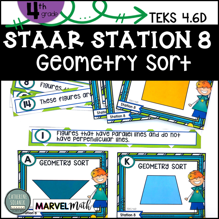 4th Grade STAAR STATION 8: GEOMETRY SORT TEKS 4.6D