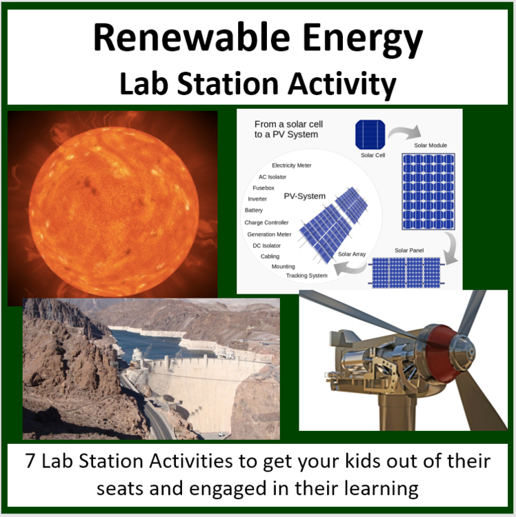 Renewable Energy Lab Station Activity | 7 Hands-on Activities | Worksheet