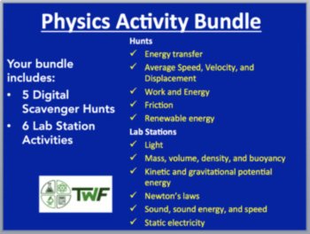 Physics Activity Bundle - 6 Lab Stations and 5 Digital Scavenger Hunts, image 2