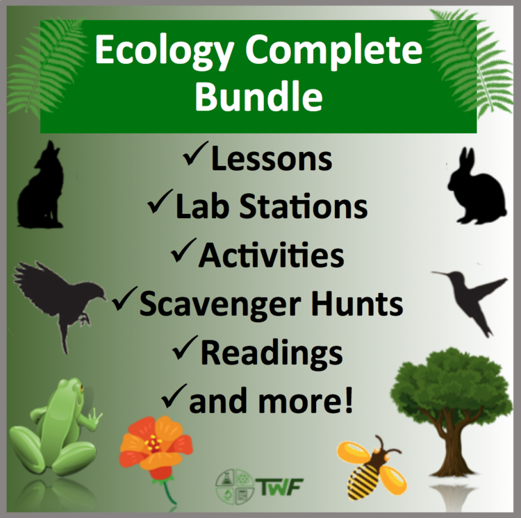 Complete Ecology Bundle - Lab Stations, Digital Scavenger Hunts, and Readings