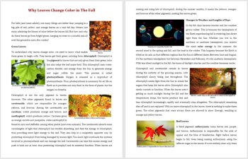 Why Leaves Change Color In The Fall Reading | Chlorophyll | Grade 8 and Up, image 2