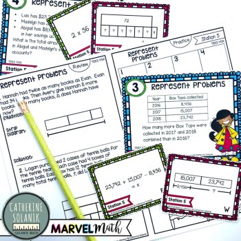 4th Grade STAAR STATION 5: Represent Problems with Strip Diagrams TEKS 4.5A, image 3
