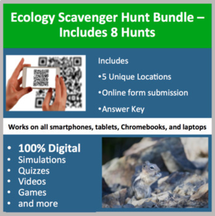 Ecology Digital Scavenger Hunt Activity Bundle | Ecosystems Activity Bundle