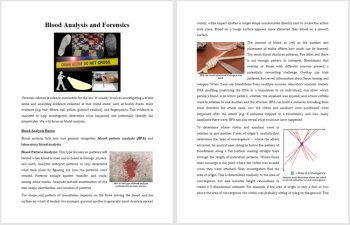 Blood Analysis and Forensics Reading Comprehension Passage - Grade 8 and Up, image 2