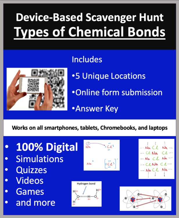 Types of Chemical Bonds Digital Scavenger Hunt Activity | Intramolecular