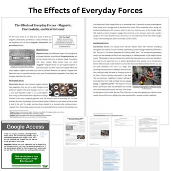 Effects of Everyday Forces Reading Comprehension & Questions | 6th, 7th, 8th, image 2