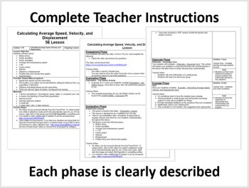 Calculating Average Speed, Velocity, and Displacement - 5E Lesson Bundle, image 2
