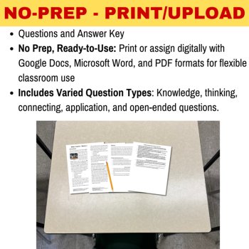 The Science of Roller Coasters Reading Comprehension & Questions | 6th, 7th, 8th, image 3