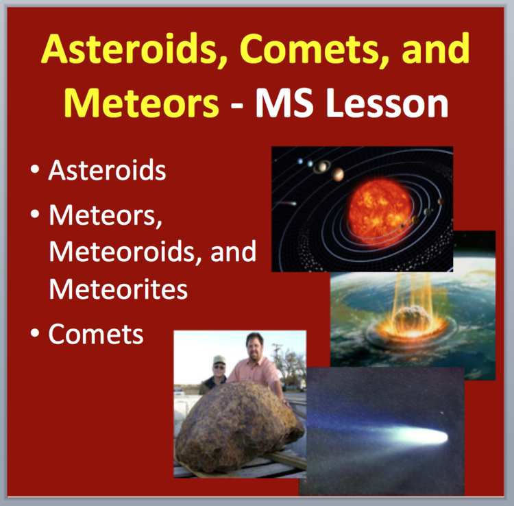 Asteroids, Comets, and Meteors Lesson | Meteoroids, Meteorites | 6, 7, 8th Grade