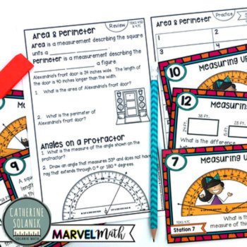 4th Grade STAAR Math Review * Fun STAAR Stations, image 4