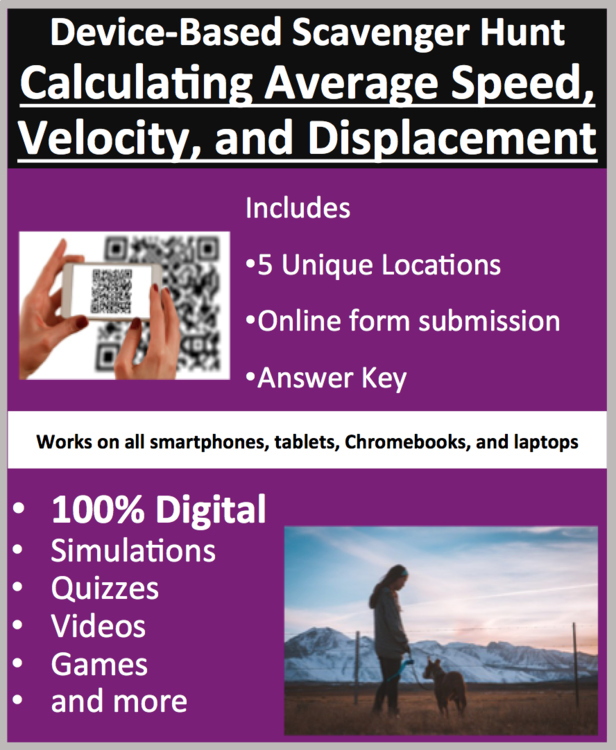 Average Speed, Velocity, and Displacement – A Digital Scavenger Hunt Activity