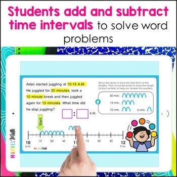3rd Grade Elapsed Time Number Line - Problems that Measure Time Intervals, image 4