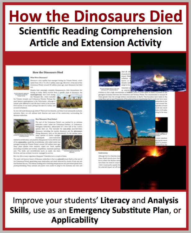 How the Dinosaurs Died Reading Comprehension Passage and Question | Grade 8 & Up