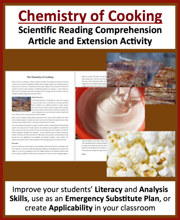 Chemistry of Cooking Reading | Reading Comprehension Passage - Grade 8 and Up