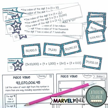 4th Grade STAAR STATION 1: PLACE VALUE TEKS 4.2B Math Center, image 2