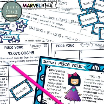 4th Grade STAAR STATION 1: PLACE VALUE TEKS 4.2B Math Center, image 3