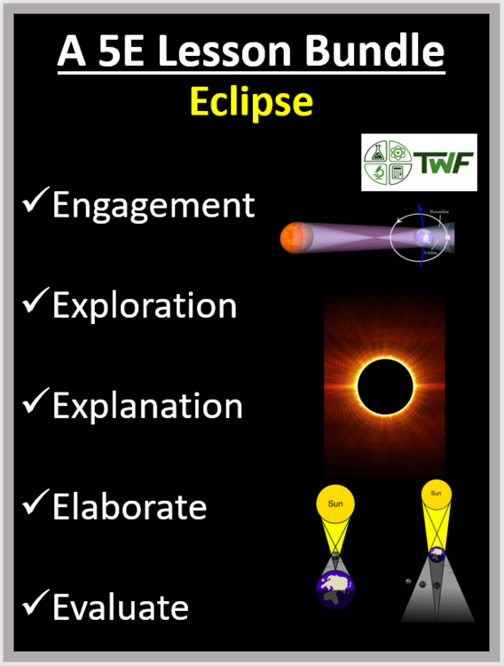 Solar Eclipse and Lunar Eclipse Complete 5E Lesson Bundle | Cause of Eclipses
