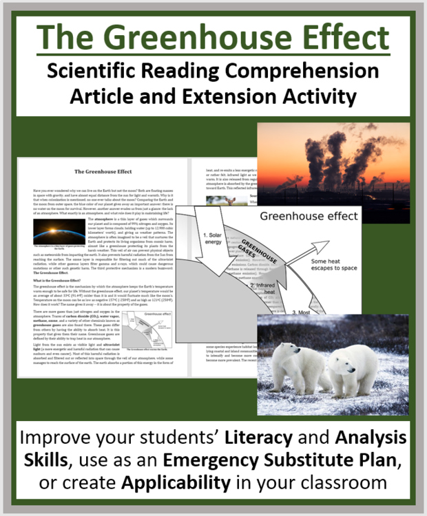Greenhouse Effect Reading Comprehension Passage and Questions | Grade 8 and Up