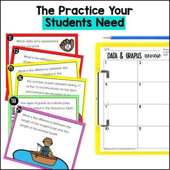 4th Grade Data and Graphing Unit - Stem and Leaf Plots, Data Analysis TEKS, image 2