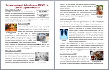 GERD and Acid Reflux Reading Comprehension Passage | Digestive System Disease, image 2