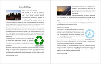 Green Buildings - Building for the future Reading Article | Costs and Benefits, image 2