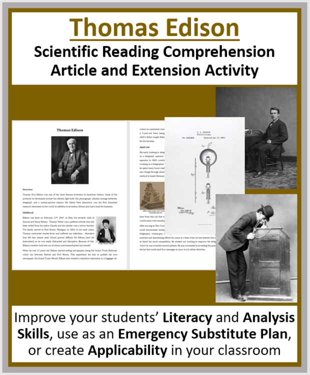 Thomas Edison - A Famous Scientist Reading - Google and Office Versions