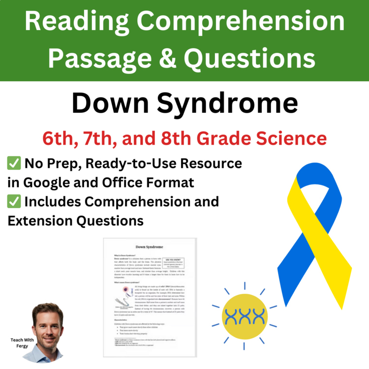 Down Syndrome Reading Comprehension Passage & Questions | 6th, 7th, 8th Grade