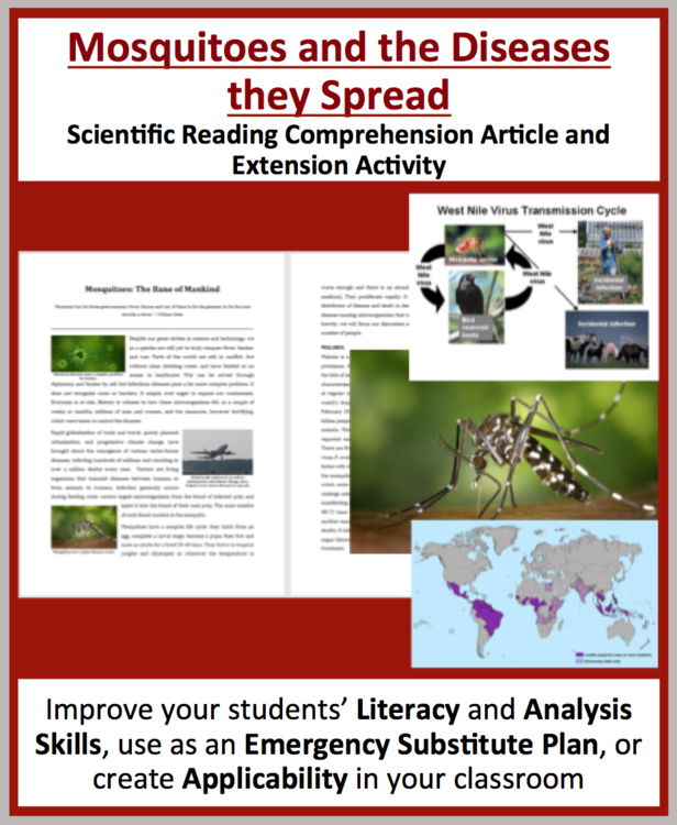 Mosquitoes And The Diseases They Spread - Reading Article - Grade 8 and Up