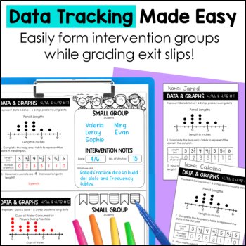4th Grade TEKS Data & Graphs: Dot Plot & Stem-and-Leaf Plot Exit Slips, image 3