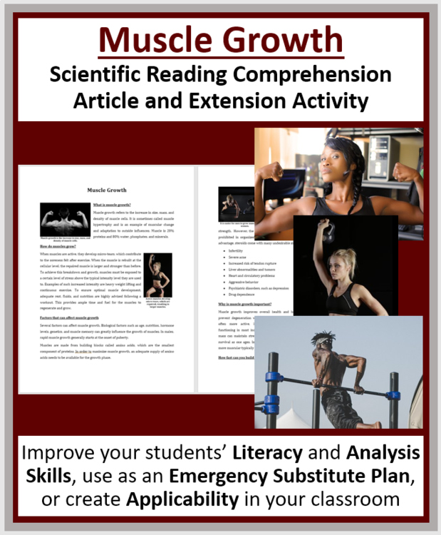 Muscle Growth - Science Reading Article - Grade 8 and Up | Muscles