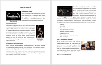 Muscle Growth - Science Reading Article - Grade 8 and Up | Muscles, image 2