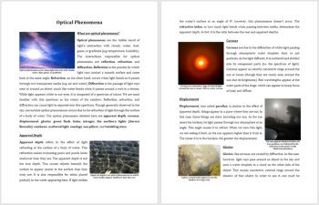 Optical Phenomena Reading Comprehension Passage and Questions | Grade 8 and Up, image 2