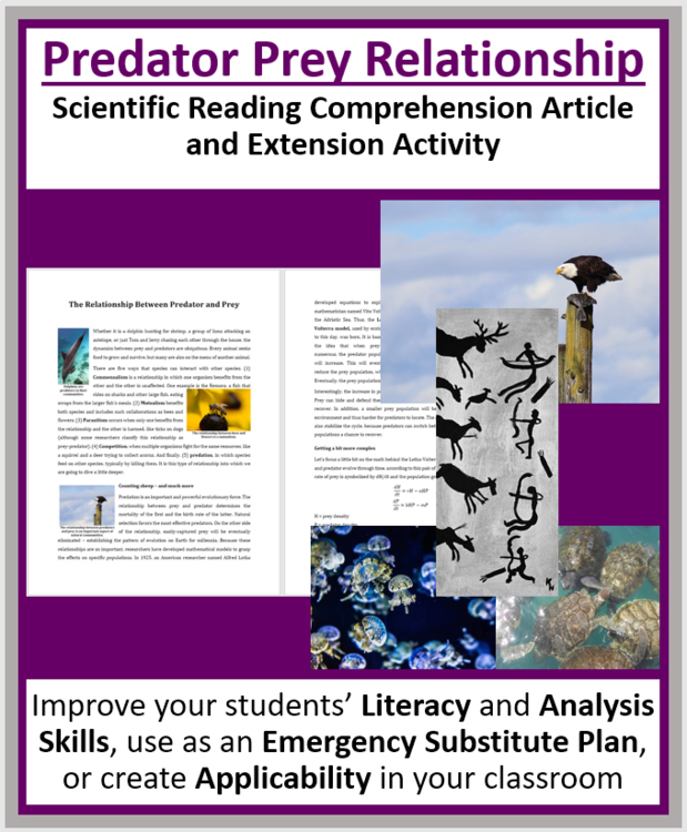 Predator Prey Relationships - Science Reading Article - Grade 8 and Up