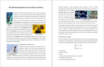 Predator Prey Relationships - Science Reading Article - Grade 8 and Up, image 2