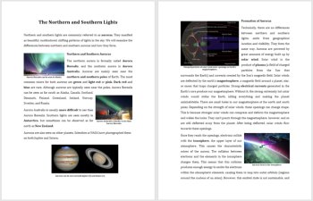 The Northern and Southern Lights - Science Reading Article - Grade 8 and Up, image 2
