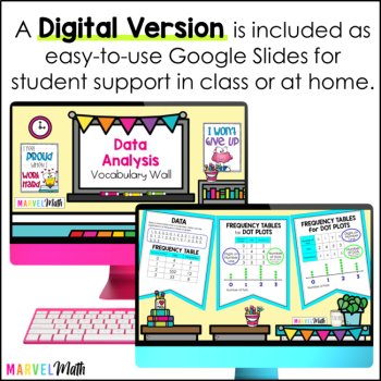 Data & Graphs Vocabulary Bunting for 4th Grade by Marvel Math, image 4