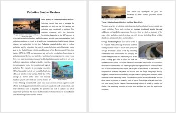 Pollution Control Devices - Science Reading Article - Grade 8 and Up, image 2