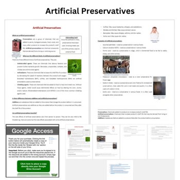 Artificial Preservatives Reading Comprehension Passage & Questions 6th, 7th, 8th, image 2