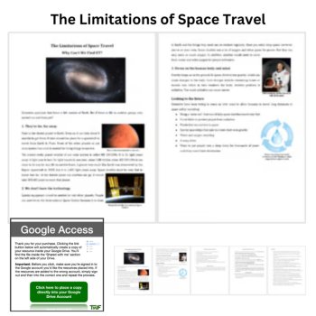 The Limitations of Space Travel Reading Comprehension & Questions 6th, 7th, 8th, image 2