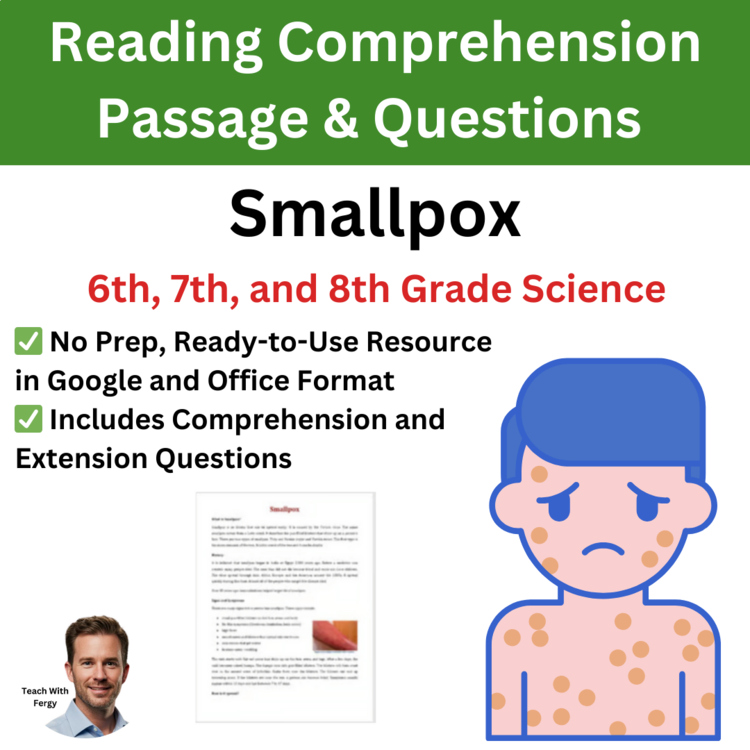 Smallpox Reading Comprehension Passage and Questions | 6th, 7th, 8th Grade