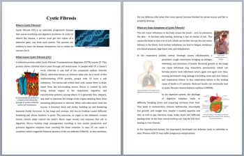 Cystic Fibrosis Reading Comprehension Passage and Questions | Grade 8 & Up, image 2