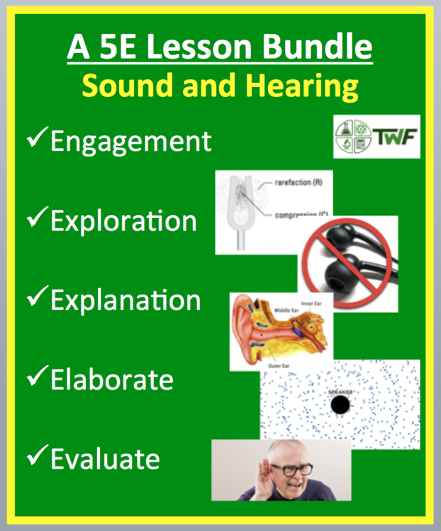 Sound and Hearing Complete 5E Lesson Bundle | Sound Waves, Vibrations, Earbuds