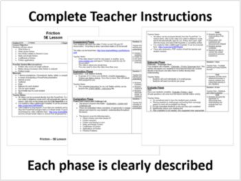 Friction Complete 5E Lesson Bundle | Newton's Laws, Coefficients of Friction, image 2