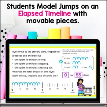 3rd Grade Elapsed Time Number Line - Find the Total Time, image 3