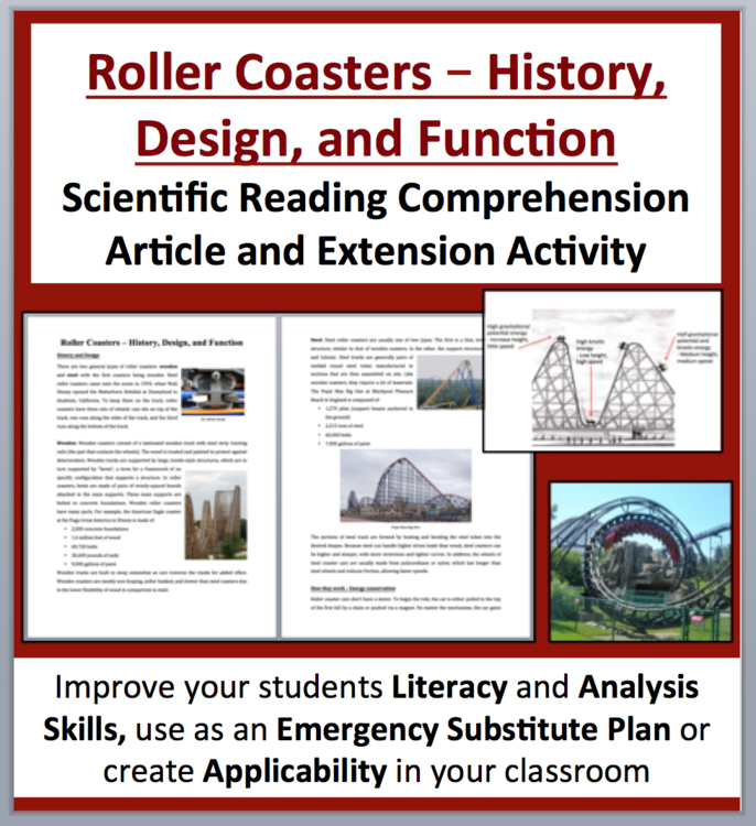 Roller Coasters - History, Design, and Function Reading Comprehension