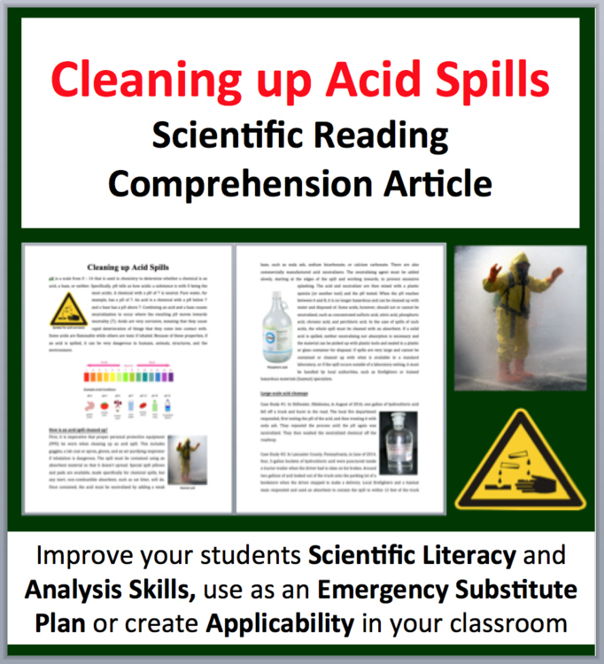Cleaning up Acid Spills Science Reading Article | Acid Spill Cleanup, What is pH