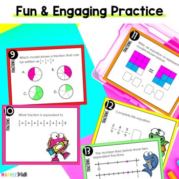 4.2G 4.3A 4.3B 4.3C 4.3D 4.3E 4.3F 4.3G    Fraction STAAR PREP Task Cards, image 2