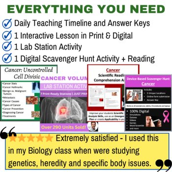 Cancer Complete 5E Lesson Bundle | Cancerous vs Noncancerous Cells, Treatment, image 3