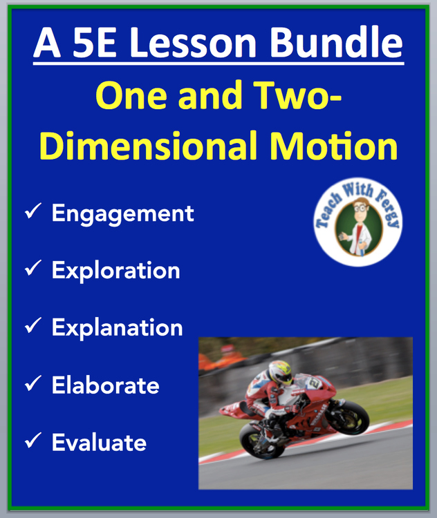 One and Two-Dimensional Motion Complete 5E Lesson Bundle | uniform, non-uniform