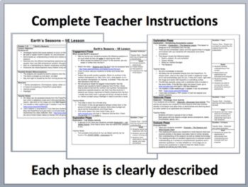 Earth's Seasons 5E Lesson | Seasons and Weather, Worksheet, Lab, Reading, image 2